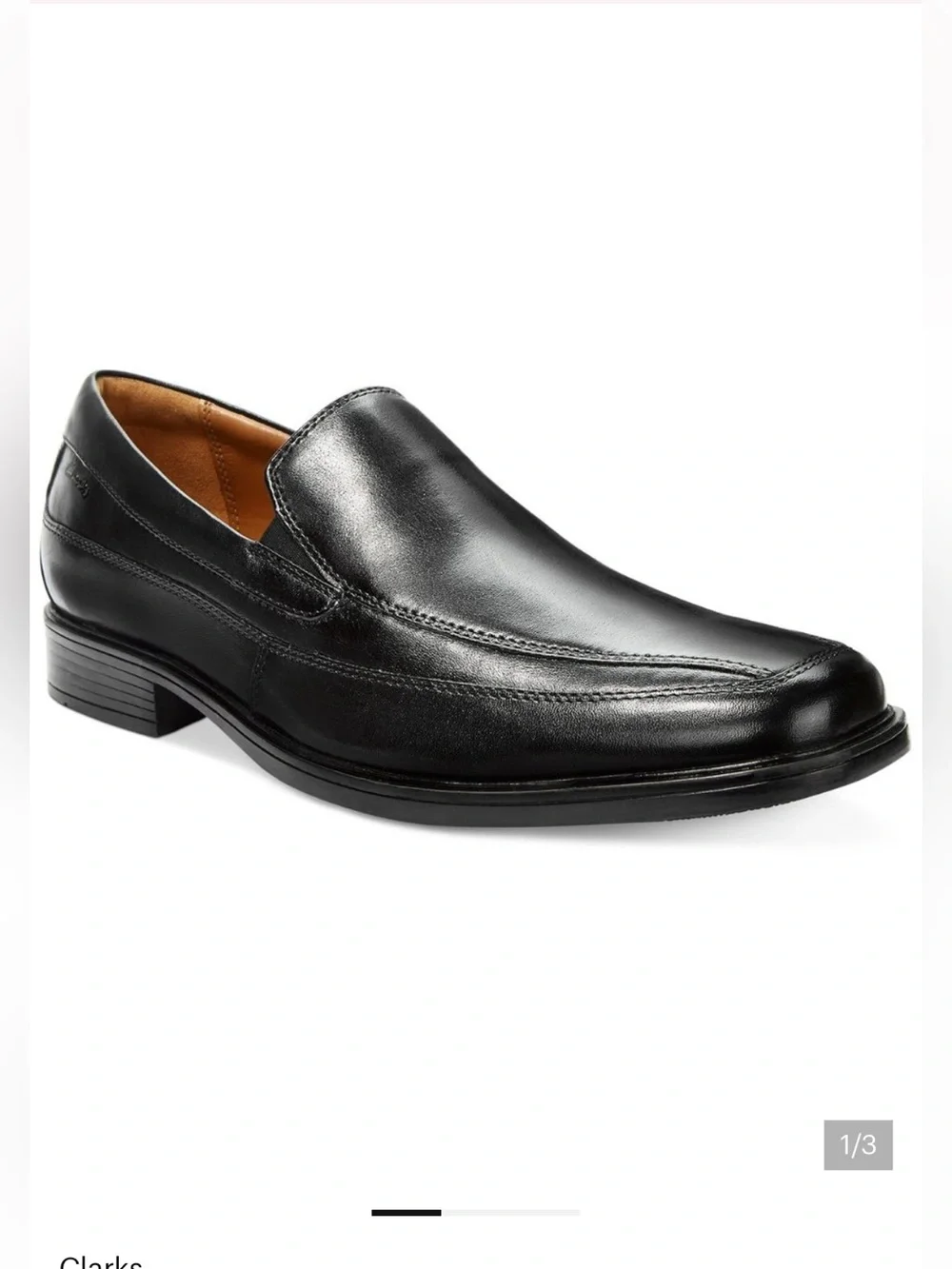 Clarks Men's Tilden Free Black Leather Loafer Dress Shoes Size 9.5 NWT